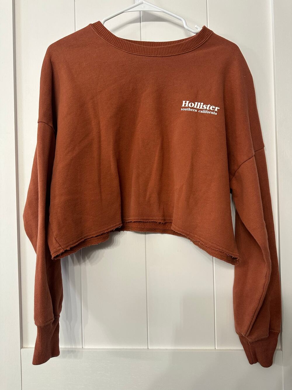 Hollister cropped sweatshirt sz M in burnt orange EUC